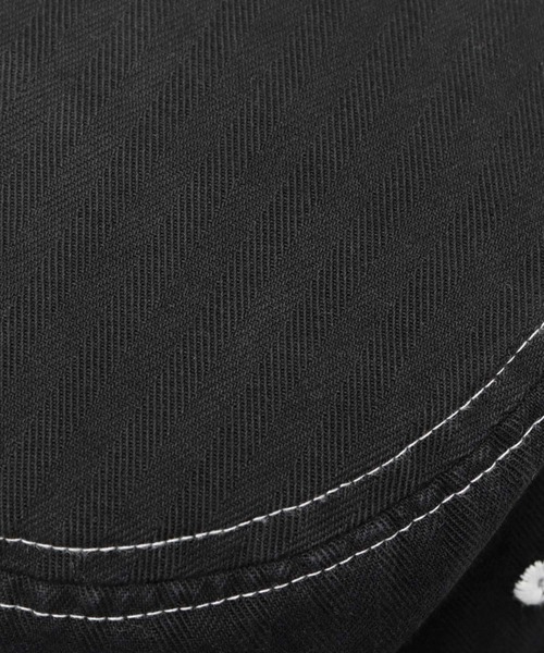 UNIVERSAL OVERALL(ユニバーサルオーバーオール)の「UOロゴ刺繍 ヘリンボーン ダウンブリムハット つば長め(ハット・メンズ・ブラック/オフホワイト・FREE)」の12枚目の写真