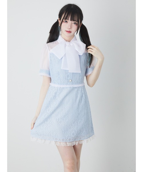 【セール】レースリボンタイワンピース（ワンピース）｜Ank Rouge（アンクルージュ）