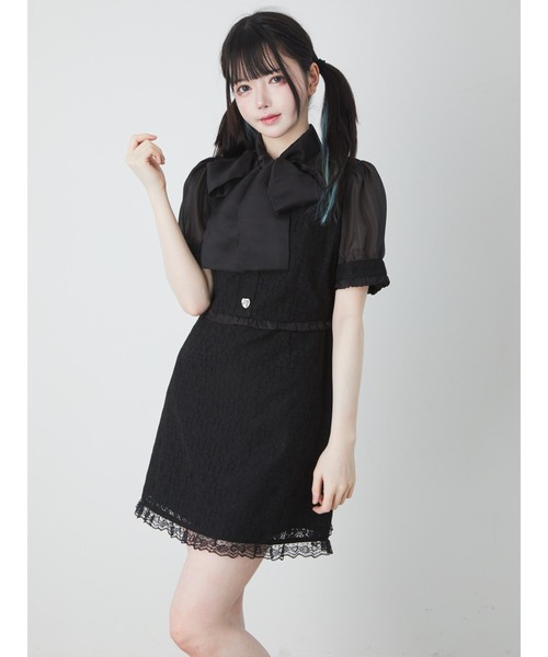 【セール】レースリボンタイワンピース（ワンピース）｜Ank Rouge（アンクルージュ）