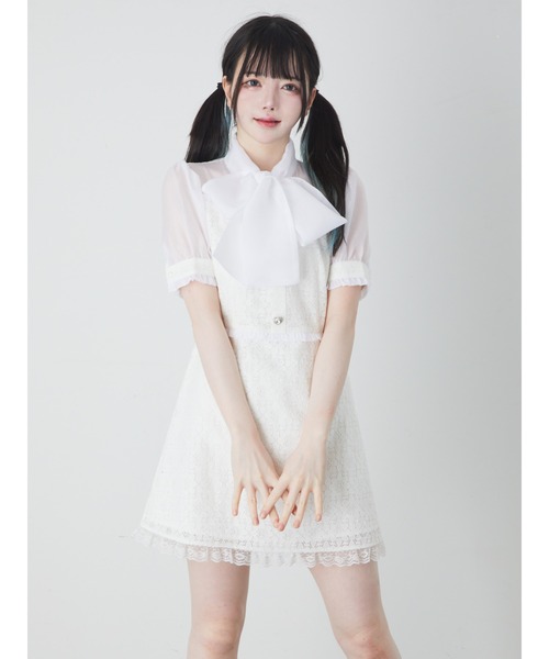 【セール】レースリボンタイワンピース（ワンピース）｜Ank Rouge（アンクルージュ）