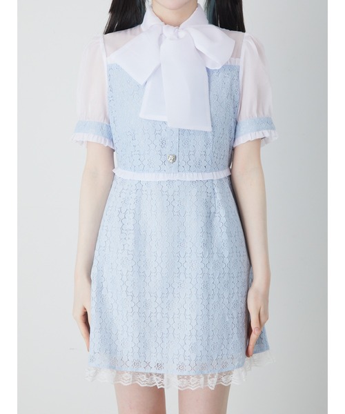 【セール】レースリボンタイワンピース（ワンピース）｜Ank Rouge（アンクルージュ）