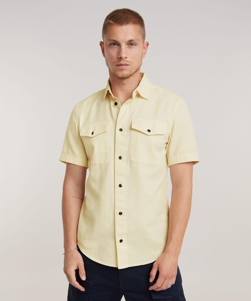 G-STAR（ジースター）の「MARINE SLIM SHIRT/カラーデニムシャツ（シャツ/ブラウス・メンズ・グリーン系その他/ベージュ系その他/ブルー系その他・LARGE/MEDIUM/SMALL/X-LARGE/X-SMALL）」の2枚目の写真