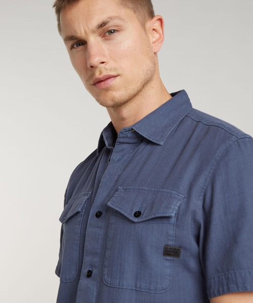 G-STAR（ジースター）の「MARINE SLIM SHIRT/カラーデニムシャツ（シャツ/ブラウス・メンズ・グリーン系その他/ベージュ系その他/ブルー系その他・LARGE/MEDIUM/SMALL/X-LARGE/X-SMALL）」の18枚目の写真