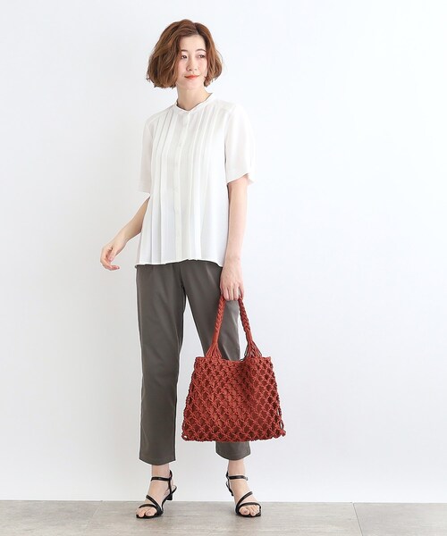 grove（グローブ）の「◆マクラメスクエアトート（トートバッグ・レディース・アイボリー/グレー/ブラック/ダークグレー/レンガ・00）」の22枚目の写真