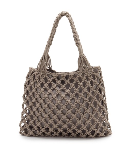 grove（グローブ）の「◆マクラメスクエアトート（トートバッグ・レディース・アイボリー/グレー/ブラック/ダークグレー/レンガ・00）」の18枚目の写真