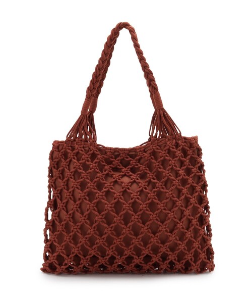 grove（グローブ）の「◆マクラメスクエアトート（トートバッグ・レディース・アイボリー/グレー/ブラック/ダークグレー/レンガ・00）」の16枚目の写真