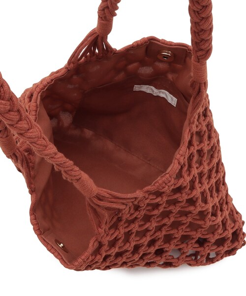 grove（グローブ）の「◆マクラメスクエアトート（トートバッグ・レディース・アイボリー/グレー/ブラック/ダークグレー/レンガ・00）」の12枚目の写真