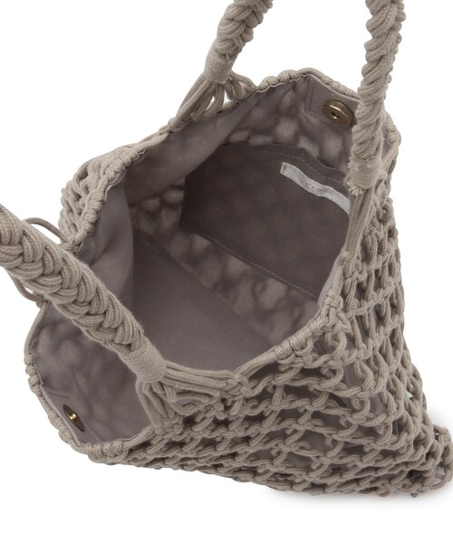 grove（グローブ）の「◆マクラメスクエアトート（トートバッグ・レディース・アイボリー/グレー/ブラック/ダークグレー/レンガ・00）」の10枚目の写真