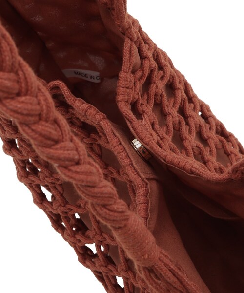 grove（グローブ）の「◆マクラメスクエアトート（トートバッグ・レディース・アイボリー/グレー/ブラック/ダークグレー/レンガ・00）」の7枚目の写真