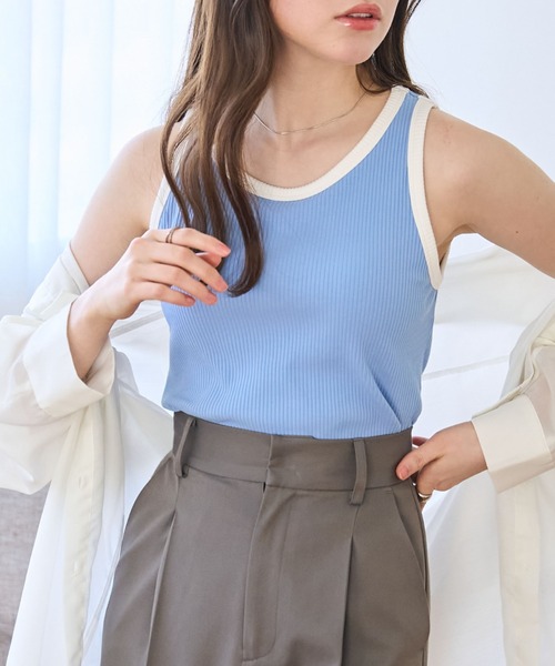 WEGO(ウィゴー)の「WEGO/nachumoreカップインタンク(タンクトップ・レディース・グリーン系その他/ホワイト系その他5/ホワイト/ブルー系その他/ブラック/ブラック系その他・MEDIUM/SMALL)」の6枚目の写真