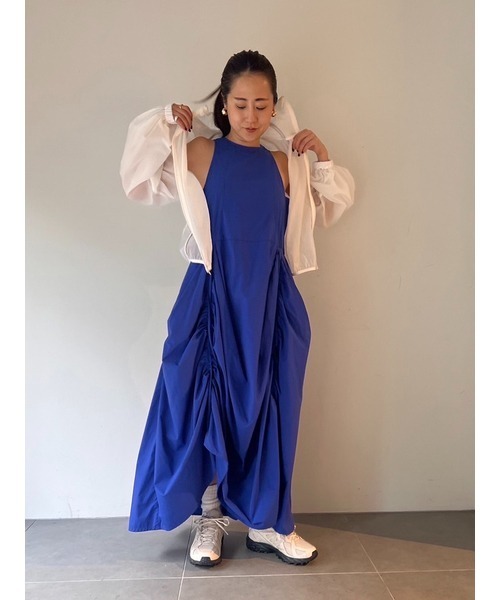 emmi（エミ）の「eco 撥水ナイロンエアーブルゾン（ナイロンジャケット・レディース・ライトグレー/ホワイト・FREE）」の17枚目の写真