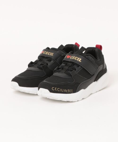 CECIL McBEE(セシルマクビー)の「【セシルマクビー】<2024SS>キッズスニーカー(スニーカー・キッズ・ブラック/ベージュ・19.0cm/20.0cm/21.0cm/22.0cm/23.0cm)」の1枚目の写真