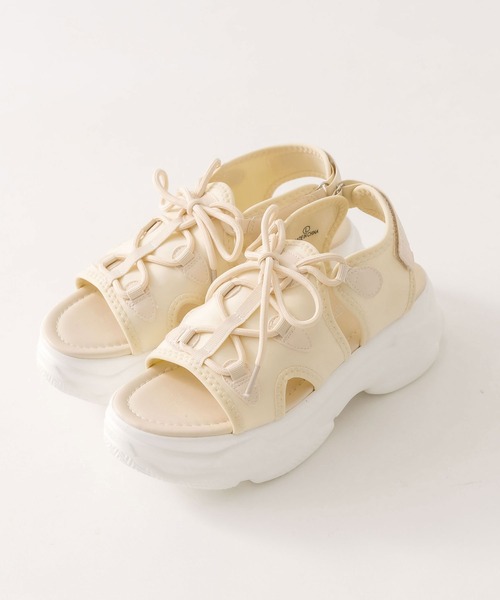 OLIVE des OLIVE（オリーブデオリーブ）の「レースアップスポーツサンダル　1041130080（サンダル・レディース・アイボリー/ブラック・SMALL/MEDIUM/LARGE）」の7枚目の写真