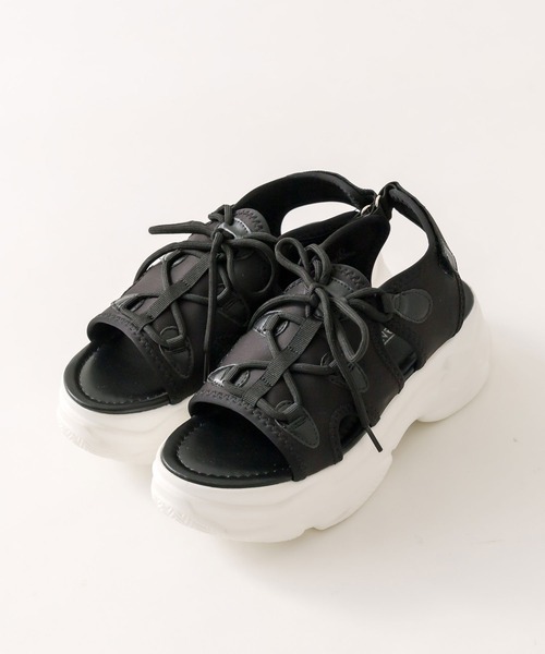 OLIVE des OLIVE（オリーブデオリーブ）の「レースアップスポーツサンダル　1041130080（サンダル・レディース・アイボリー/ブラック・SMALL/MEDIUM/LARGE）」の10枚目の写真