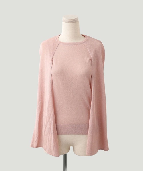 ケープニット　春夏　HUIT bouquet　ジョイントスペース ラメ ケープ ニット HUIT（ニット/セーター）｜HUIT bouquet（ユイット