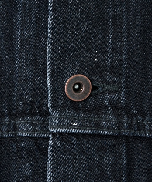 KHOKI(コッキ)の「【KHOKI / コッキ】Silver printed jacket(デニムジャケット・メンズ・ブラック/ダークインディゴブルー・2)」の15枚目の写真