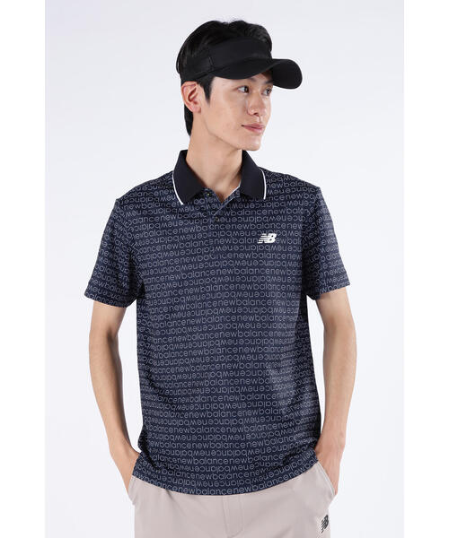 New Balance Golf(ニューバランスゴルフ)の「【new balance golf】COOLMAX ピクセルロゴ 半袖 ポロシャツ (MENS SPORT)(ポロシャツ・メンズ・ブラック/ブルー系その他2/ホワイト・MEDIUM/LARGE/X-LARGE)」の1枚目の写真