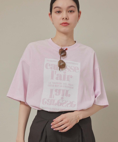 ROPE' PICNIC（ロペピクニック）の「汗染み防止/オーバーサイズプリントTシャツ（Tシャツ/カットソー・レディース・ピンク/ブラック/オフホワイト/チャコールグレー・38）」の4枚目の写真