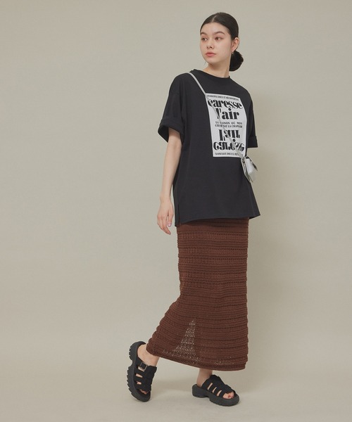 ROPE' PICNIC（ロペピクニック）の「汗染み防止/オーバーサイズプリントTシャツ（Tシャツ/カットソー・レディース・ピンク/ブラック/オフホワイト/チャコールグレー・38）」の10枚目の写真