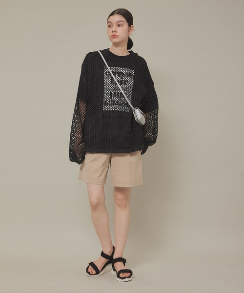 ROPE' PICNIC（ロペピクニック）の「汗染み防止/オーバーサイズプリントTシャツ（Tシャツ/カットソー・レディース・ピンク/ブラック/オフホワイト/チャコールグレー・38）」の12枚目の写真