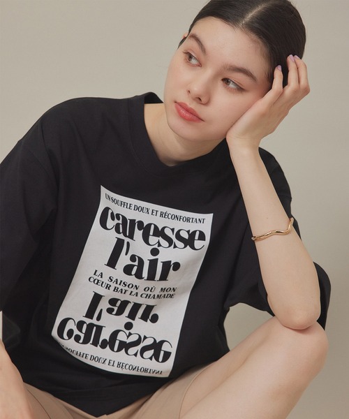 ROPE' PICNIC（ロペピクニック）の「汗染み防止/オーバーサイズプリントTシャツ（Tシャツ/カットソー・レディース・ピンク/ブラック/オフホワイト/チャコールグレー・38）」の15枚目の写真