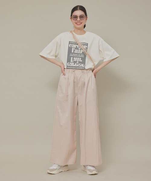 ROPE' PICNIC（ロペピクニック）の「汗染み防止/オーバーサイズプリントTシャツ（Tシャツ/カットソー・レディース・ピンク/ブラック/オフホワイト/チャコールグレー・38）」の22枚目の写真