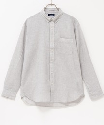 NAVY リネン混ロングスリーブシャツ