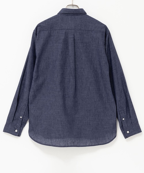 NAVY(ネイビー)の「NAVY リネン混ロングスリーブシャツ(シャツ/ブラウス・メンズ・ホワイト/グレー/ネイビー・S/L/XL/XXL/M)」の4枚目の写真