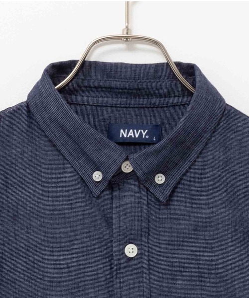 NAVY(ネイビー)の「NAVY リネン混ロングスリーブシャツ(シャツ/ブラウス・メンズ・ホワイト/グレー/ネイビー・S/L/XL/XXL/M)」の5枚目の写真