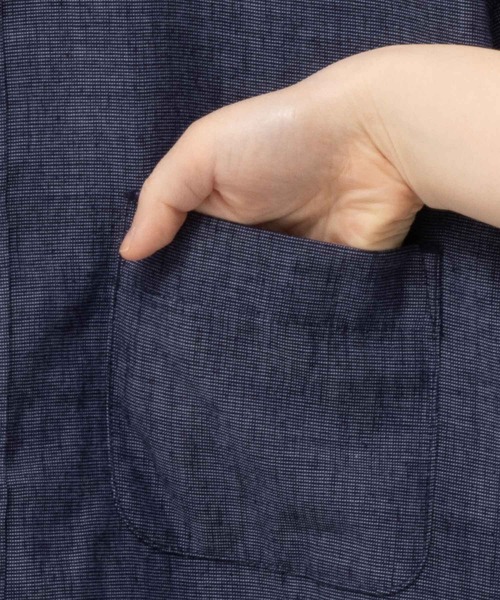 NAVY(ネイビー)の「NAVY リネン混ロングスリーブシャツ(シャツ/ブラウス・メンズ・ホワイト/グレー/ネイビー・S/L/XL/XXL/M)」の8枚目の写真