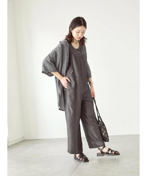 Samansa Mos2 blue（サマンサモスモスブルー）の「【接触冷感】クールデニムサロペット（デニムパンツ・レディース・ネイビー/ブラック/ブルー・F）」の10枚目の写真