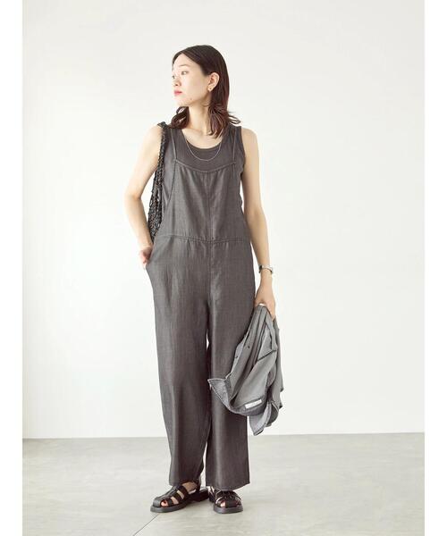 Samansa Mos2 blue（サマンサモスモスブルー）の「【接触冷感】クールデニムサロペット（デニムパンツ・レディース・ネイビー/ブラック/ブルー・F）」の11枚目の写真