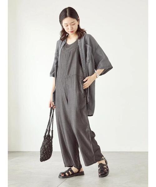 Samansa Mos2 blue（サマンサモスモスブルー）の「【接触冷感】クールデニムサロペット（デニムパンツ・レディース・ネイビー/ブラック/ブルー・F）」の14枚目の写真