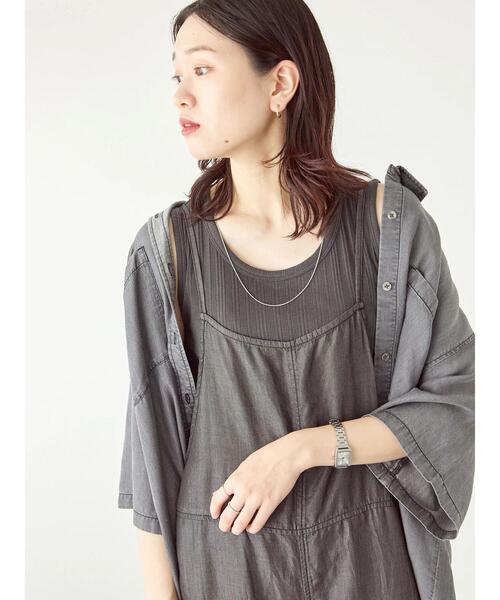 Samansa Mos2 blue（サマンサモスモスブルー）の「【接触冷感】クールデニムサロペット（デニムパンツ・レディース・ネイビー/ブラック/ブルー・F）」の15枚目の写真