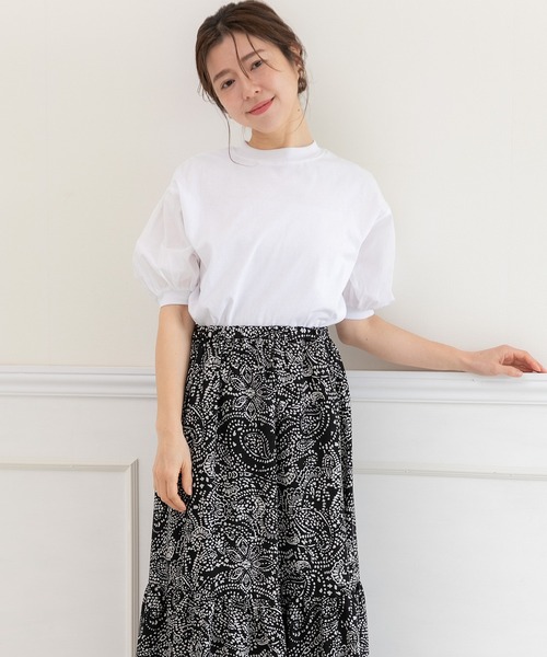 PREFERIR（プレフェリール）の「綿生地 ボリューム半袖  Tシャツ（Ｓ，Ｍ，Ｌ）スリーサイズ（Tシャツ/カットソー・レディース・ホワイト/ブラック・SMALL/MEDIUM/LARGE）」の3枚目の写真