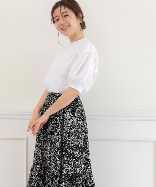 PREFERIR（プレフェリール）の「綿生地 ボリューム半袖  Tシャツ（Ｓ，Ｍ，Ｌ）スリーサイズ（Tシャツ/カットソー・レディース・ホワイト/ブラック・SMALL/MEDIUM/LARGE）」の4枚目の写真