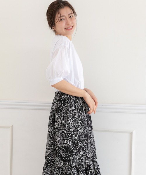 PREFERIR（プレフェリール）の「綿生地 ボリューム半袖  Tシャツ（Ｓ，Ｍ，Ｌ）スリーサイズ（Tシャツ/カットソー・レディース・ホワイト/ブラック・SMALL/MEDIUM/LARGE）」の7枚目の写真