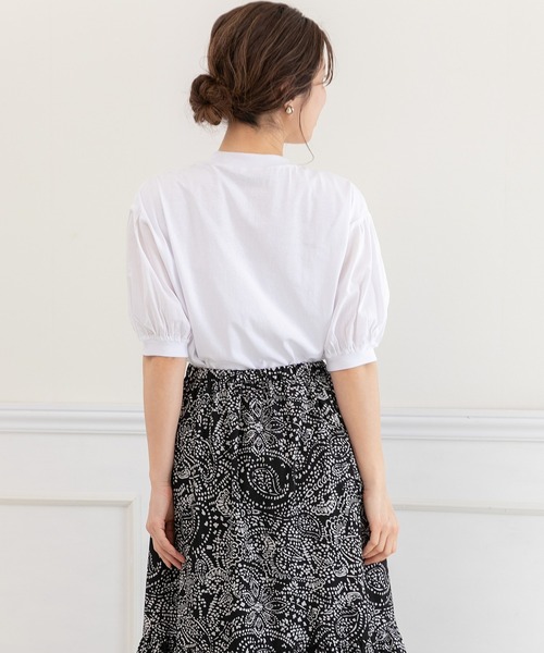 PREFERIR（プレフェリール）の「綿生地 ボリューム半袖  Tシャツ（Ｓ，Ｍ，Ｌ）スリーサイズ（Tシャツ/カットソー・レディース・ホワイト/ブラック・SMALL/MEDIUM/LARGE）」の6枚目の写真