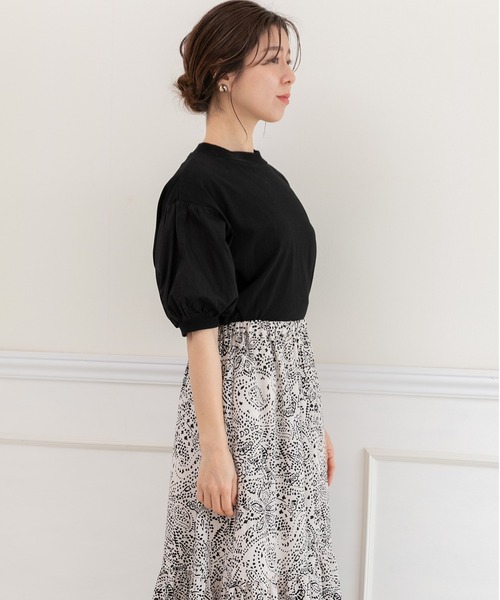 PREFERIR（プレフェリール）の「綿生地 ボリューム半袖  Tシャツ（Ｓ，Ｍ，Ｌ）スリーサイズ（Tシャツ/カットソー・レディース・ホワイト/ブラック・SMALL/MEDIUM/LARGE）」の12枚目の写真