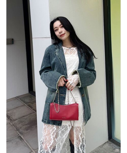 EVRIS（エヴリス）の「チェーンスリムショルダーBAG（ショルダーバッグ・レディース・シルバー/レッド/ブラック・FREE）」の10枚目の写真