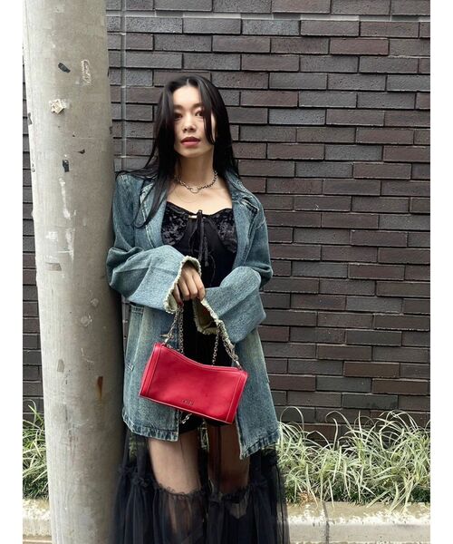 EVRIS（エヴリス）の「チェーンスリムショルダーBAG（ショルダーバッグ・レディース・シルバー/レッド/ブラック・FREE）」の13枚目の写真