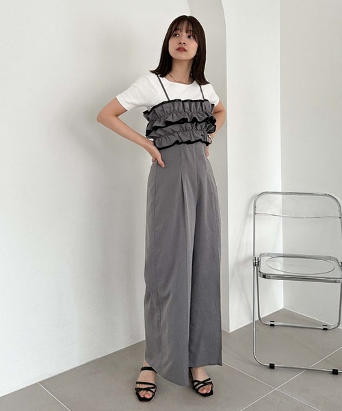 archives（アルシーヴ）の「３ｗａｙフリルビスチェジャンプスーツ（つなぎ/オールインワン・レディース・シルバーグレー/チャコールグレー/ブラック・MEDIUM）」の3枚目の写真