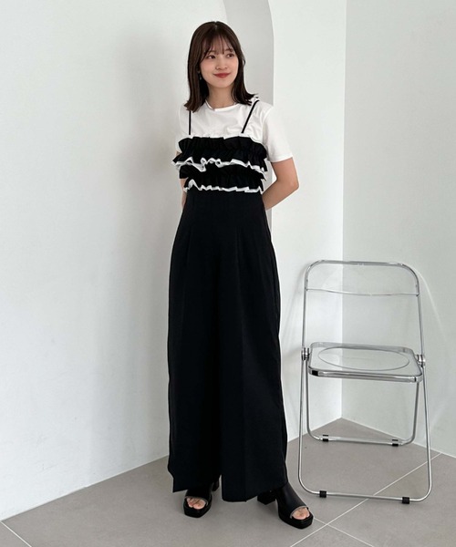 archives（アルシーヴ）の「３ｗａｙフリルビスチェジャンプスーツ（つなぎ/オールインワン・レディース・シルバーグレー/チャコールグレー/ブラック・MEDIUM）」の2枚目の写真