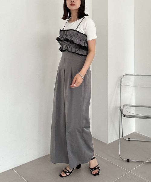 archives（アルシーヴ）の「３ｗａｙフリルビスチェジャンプスーツ（つなぎ/オールインワン・レディース・シルバーグレー/チャコールグレー/ブラック・MEDIUM）」の5枚目の写真