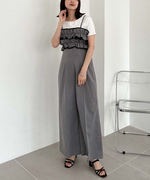 archives（アルシーヴ）の「３ｗａｙフリルビスチェジャンプスーツ（つなぎ/オールインワン・レディース・シルバーグレー/チャコールグレー/ブラック・MEDIUM）」の6枚目の写真