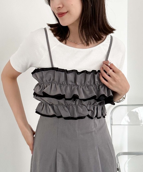 archives（アルシーヴ）の「３ｗａｙフリルビスチェジャンプスーツ（つなぎ/オールインワン・レディース・シルバーグレー/チャコールグレー/ブラック・MEDIUM）」の10枚目の写真