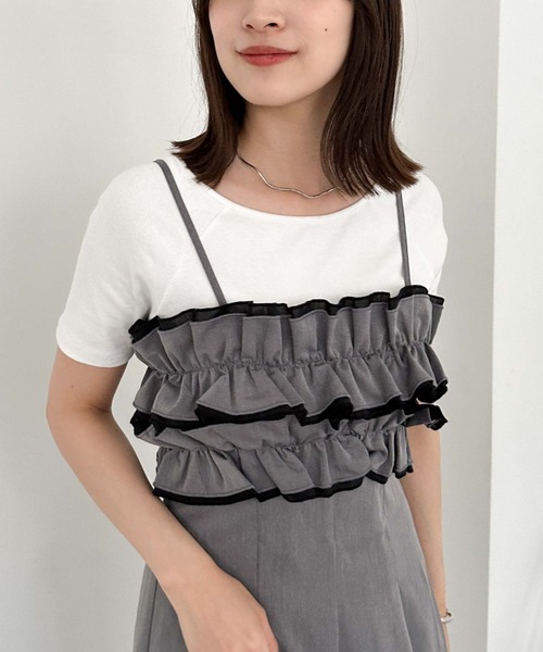 archives（アルシーヴ）の「３ｗａｙフリルビスチェジャンプスーツ（つなぎ/オールインワン・レディース・シルバーグレー/チャコールグレー/ブラック・MEDIUM）」の9枚目の写真