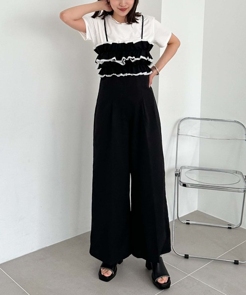 archives（アルシーヴ）の「３ｗａｙフリルビスチェジャンプスーツ（つなぎ/オールインワン・レディース・シルバーグレー/チャコールグレー/ブラック・MEDIUM）」の14枚目の写真