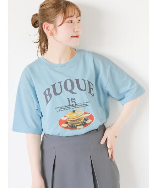 ehka sopo(エヘカソポ)の「◎パンケーキプリントTシャツ(Tシャツ/カットソー・レディース・オフホワイト/ピンク/サックスブルー・F)」の11枚目の写真