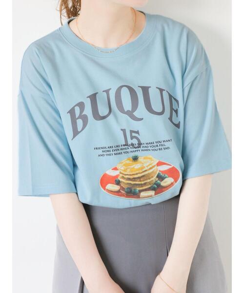 ehka sopo(エヘカソポ)の「◎パンケーキプリントTシャツ(Tシャツ/カットソー・レディース・オフホワイト/ピンク/サックスブルー・F)」の10枚目の写真